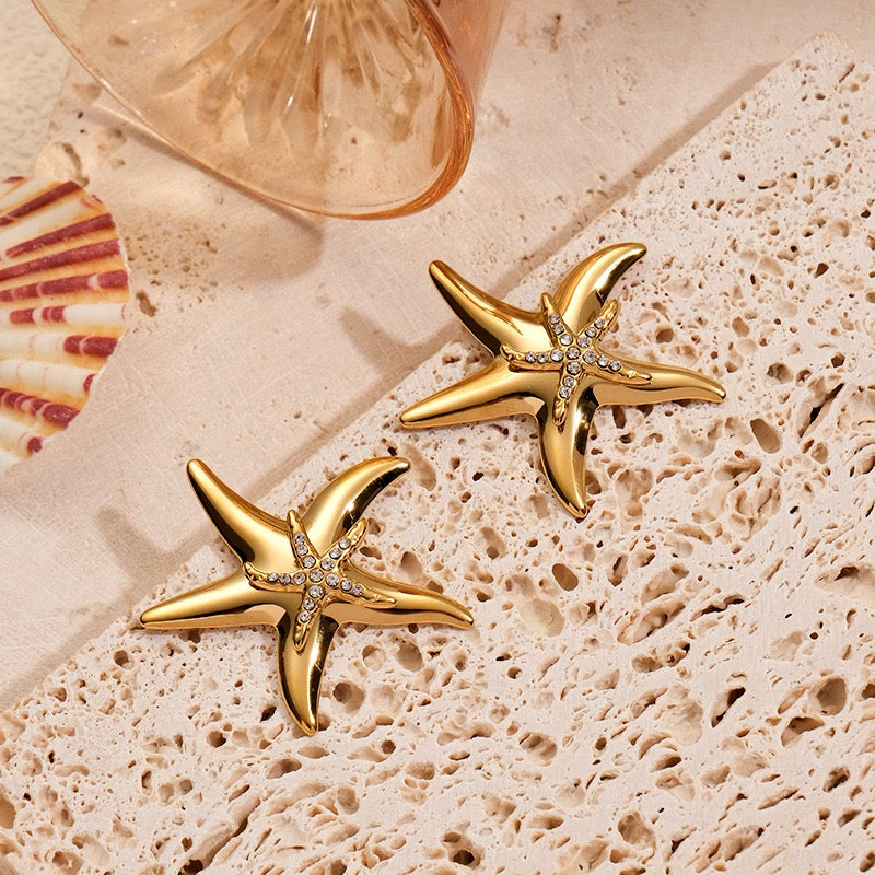 Shinning starfish earrings