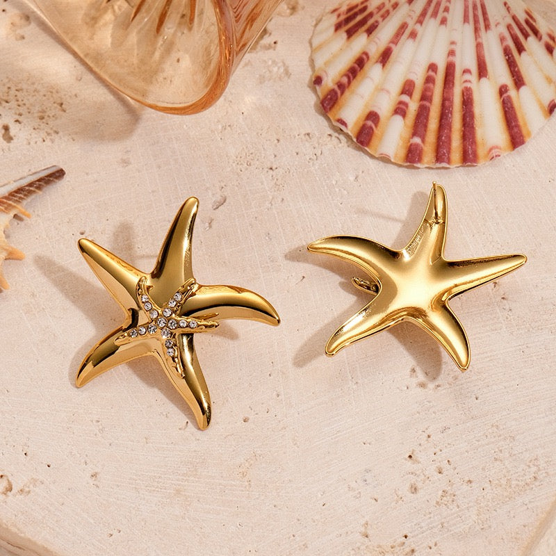 Shinning starfish earrings