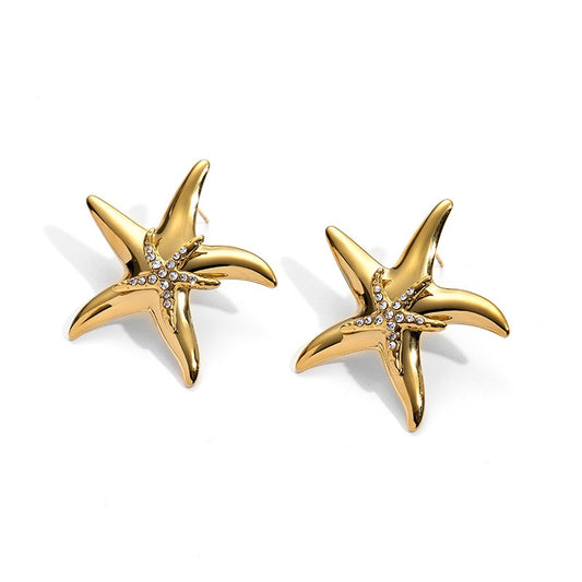 Shinning starfish earrings