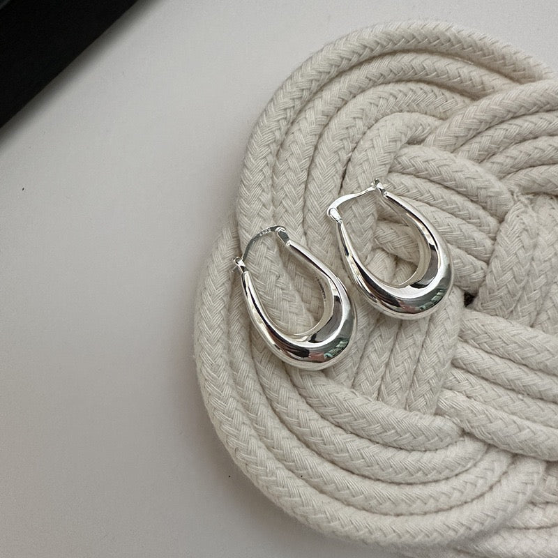 Classic sterling silver hoops