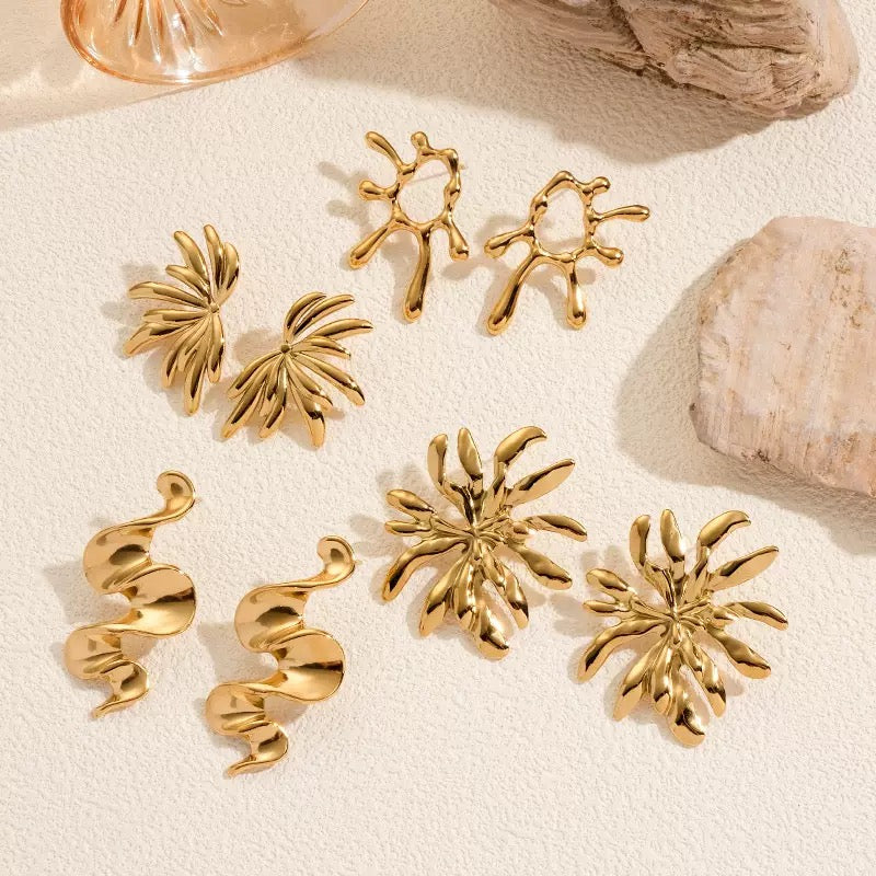 Melting sun earrings