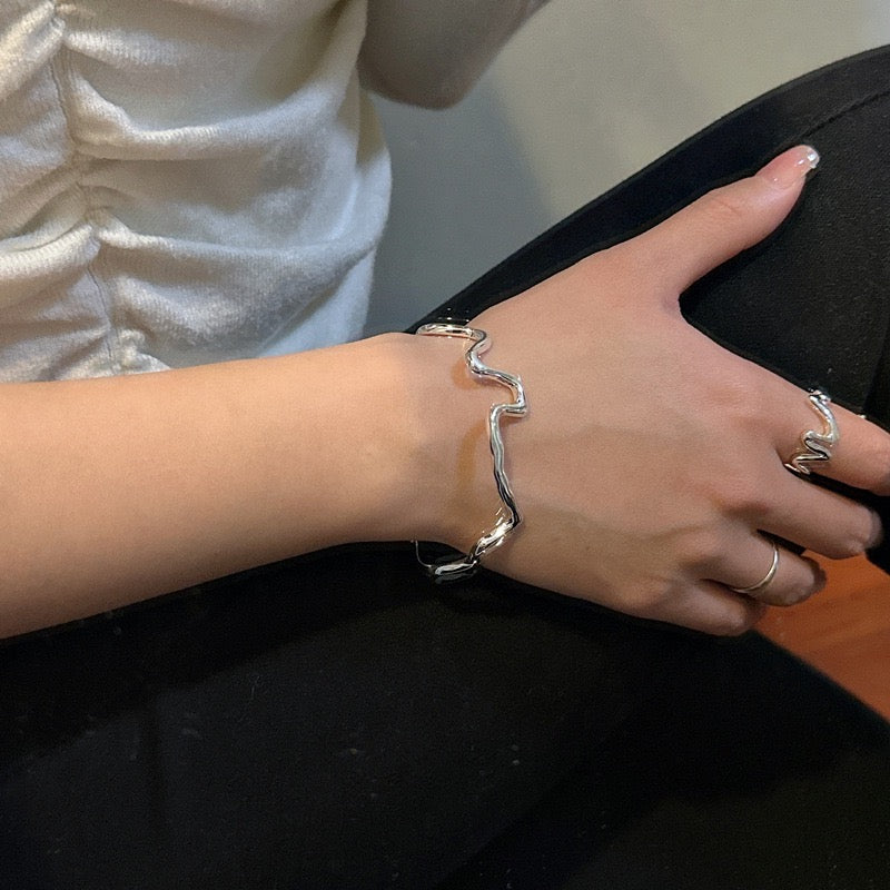 Sterling silver wave set