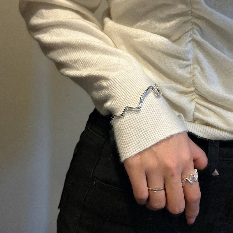 Sterling silver wave set