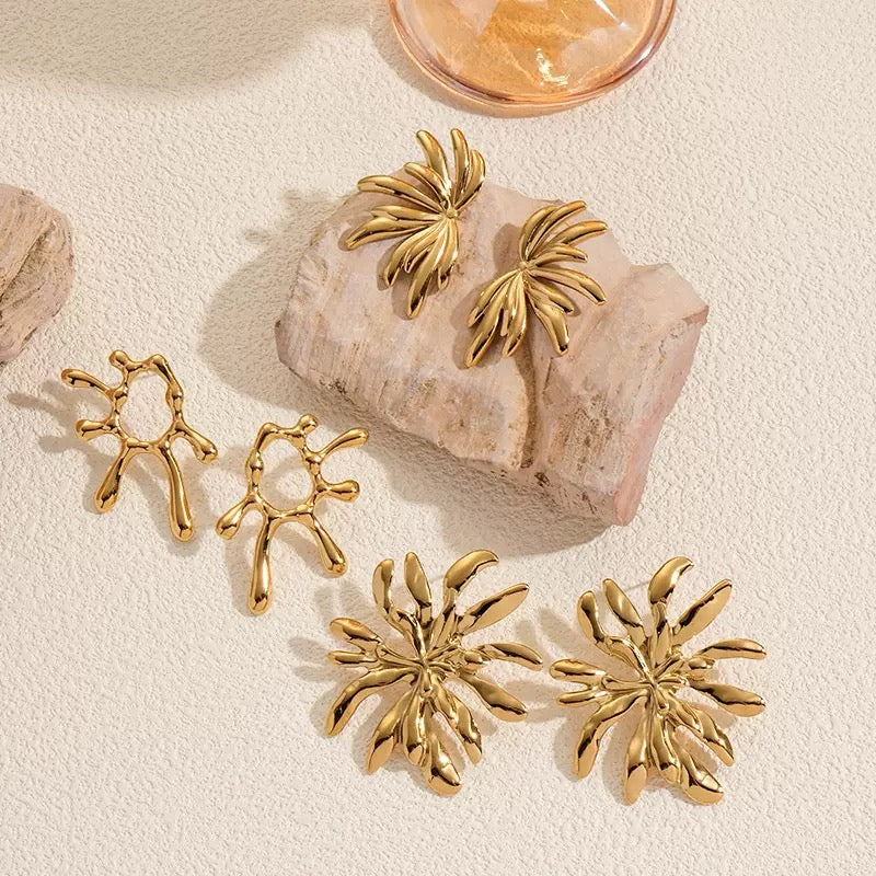 Melting sun earrings