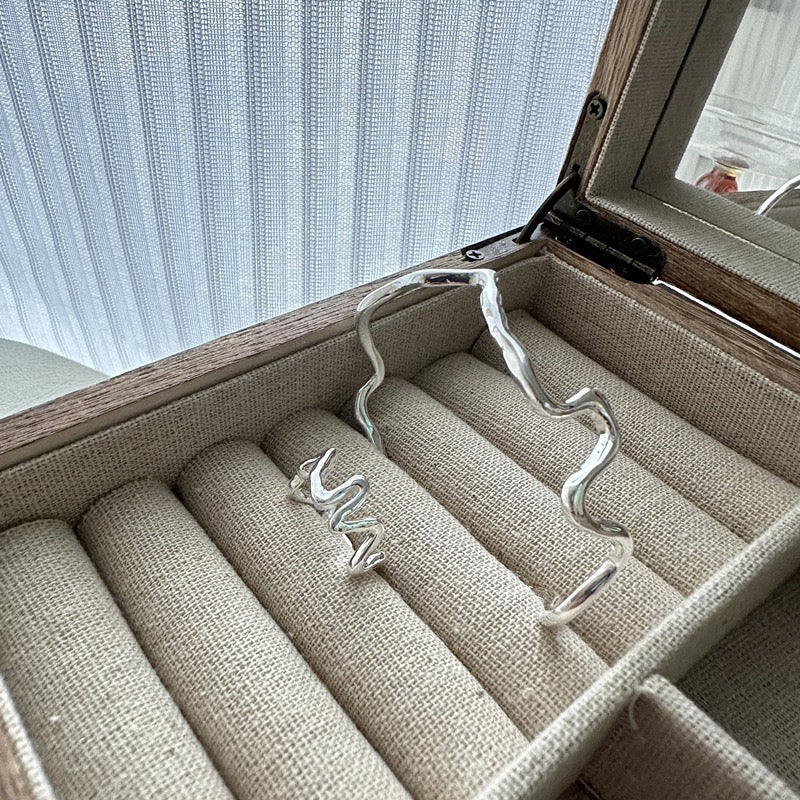 Sterling silver wave set