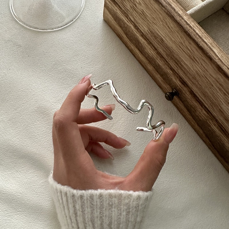 Sterling silver wave set