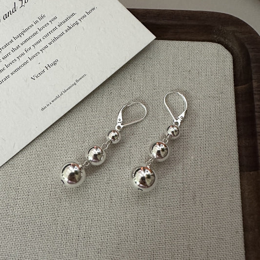 Sterling silver beady earrings