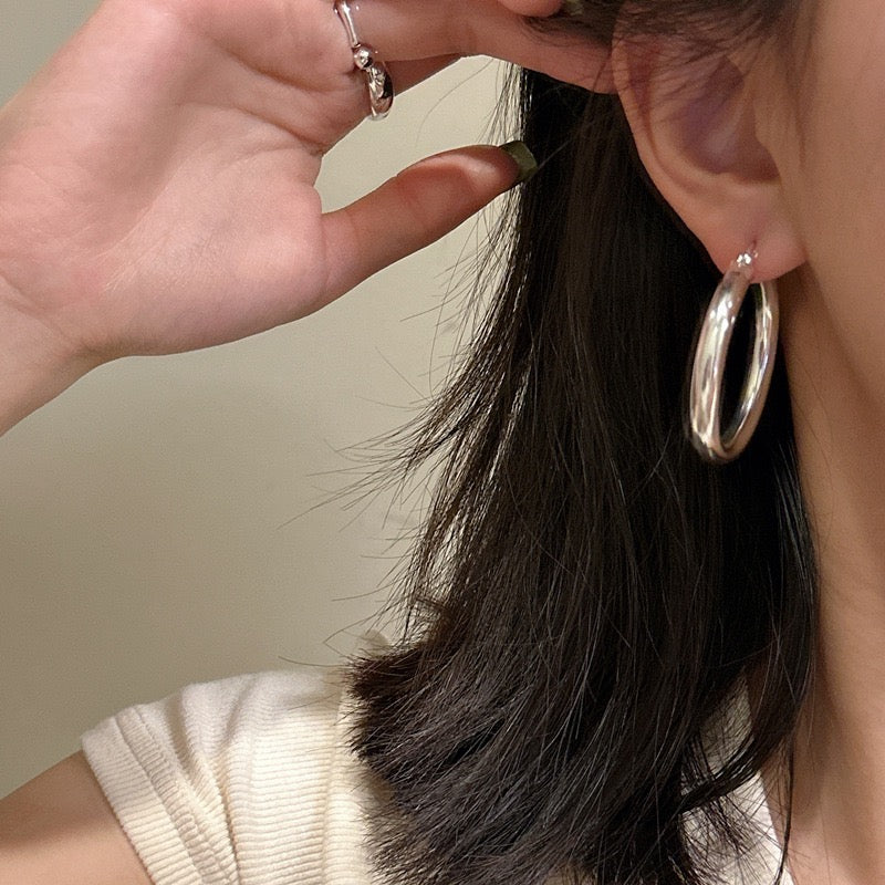 Sterling silver big hoops