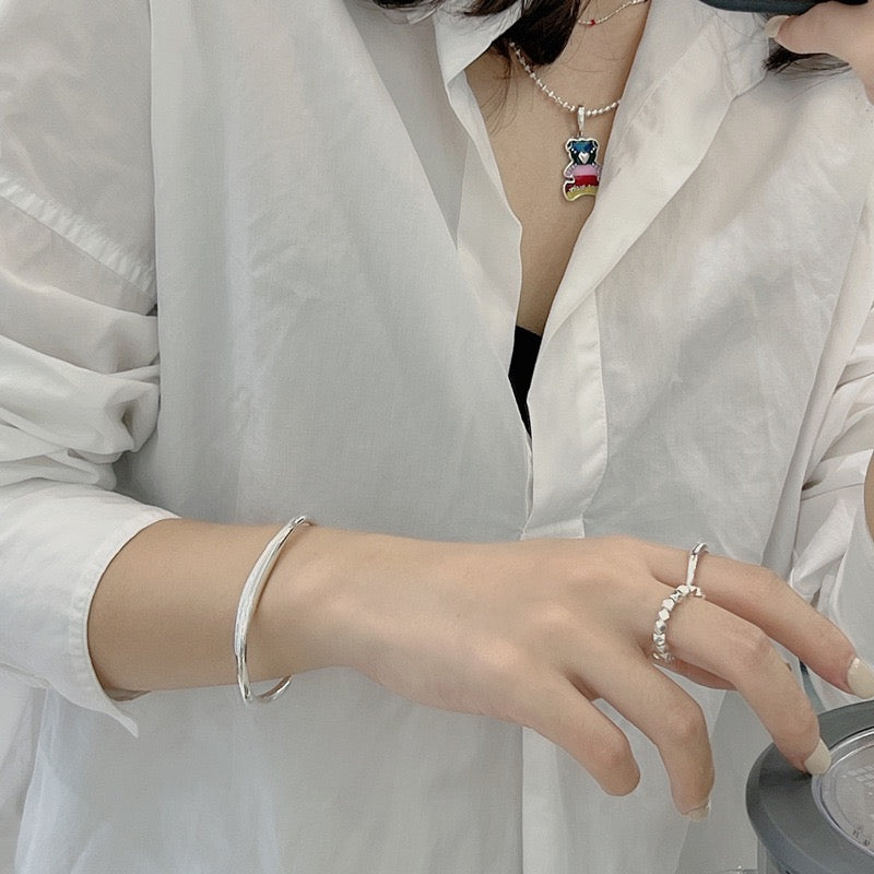 Sterling silver open bangle