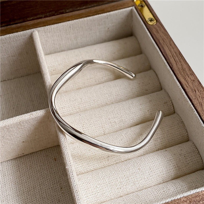 Sterling silver open bangle