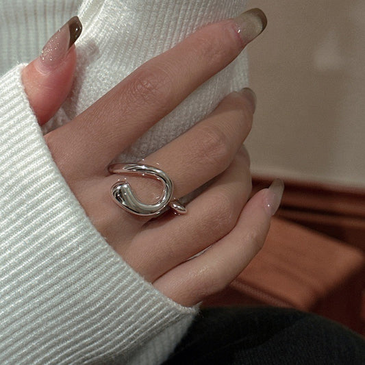 Sterling silver big wave ring