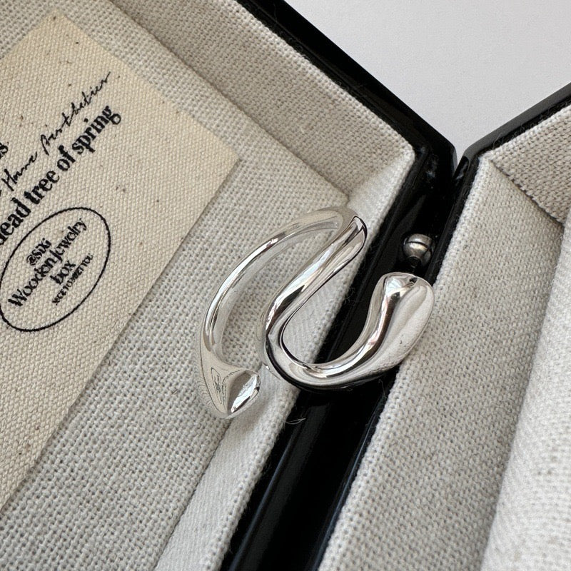 Sterling silver big wave ring