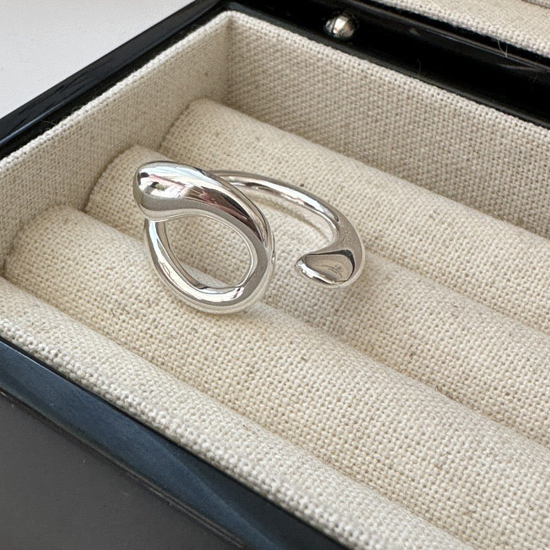 Sterling silver big wave ring