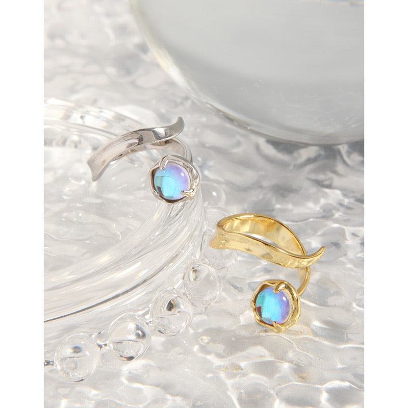 Moonstone silver ring