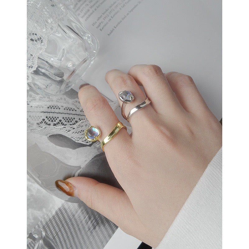 Moonstone silver ring