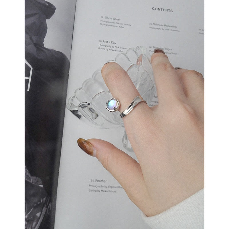 Moonstone silver ring