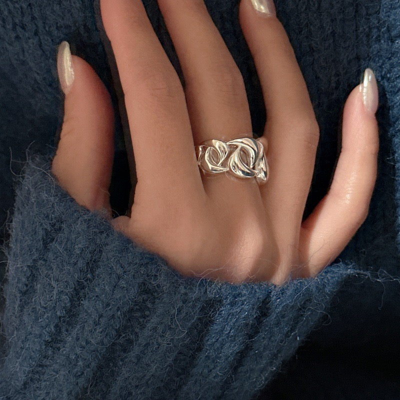 Sterling silver big statement ring