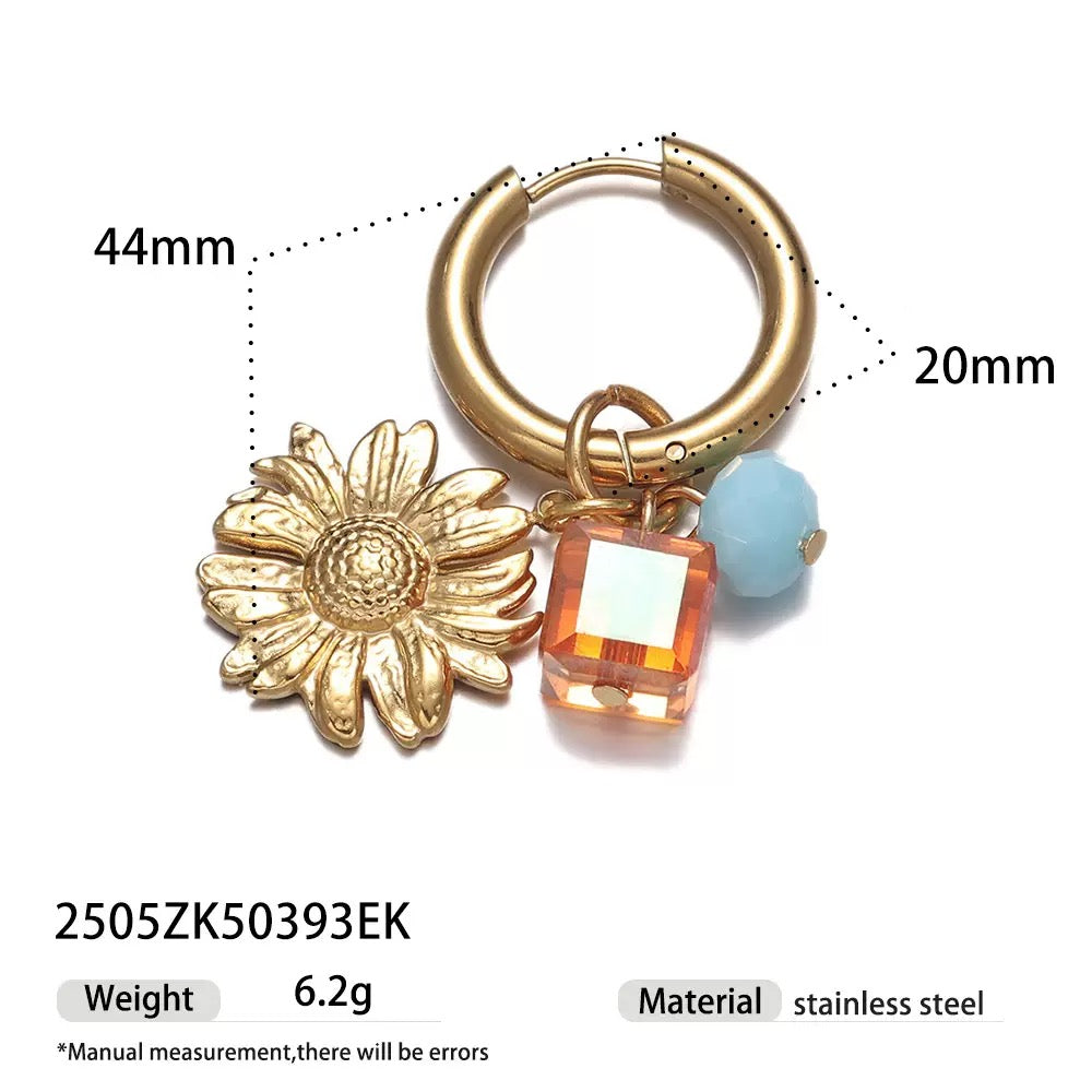 Pink charm ocean earrings