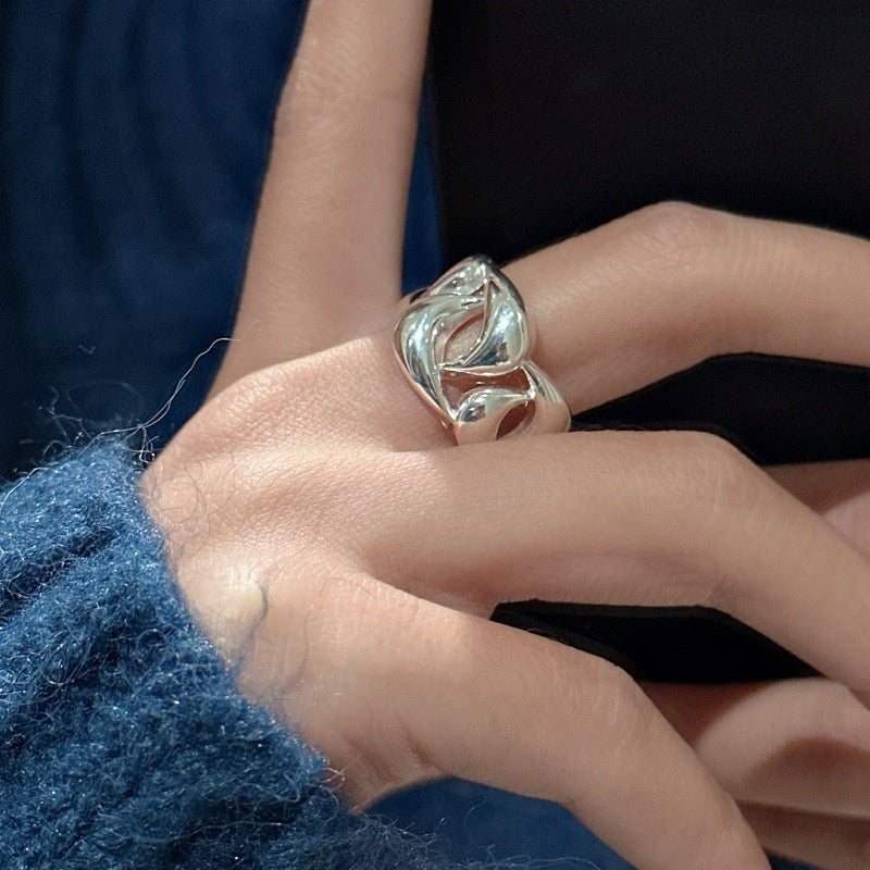 Sterling silver big statement ring