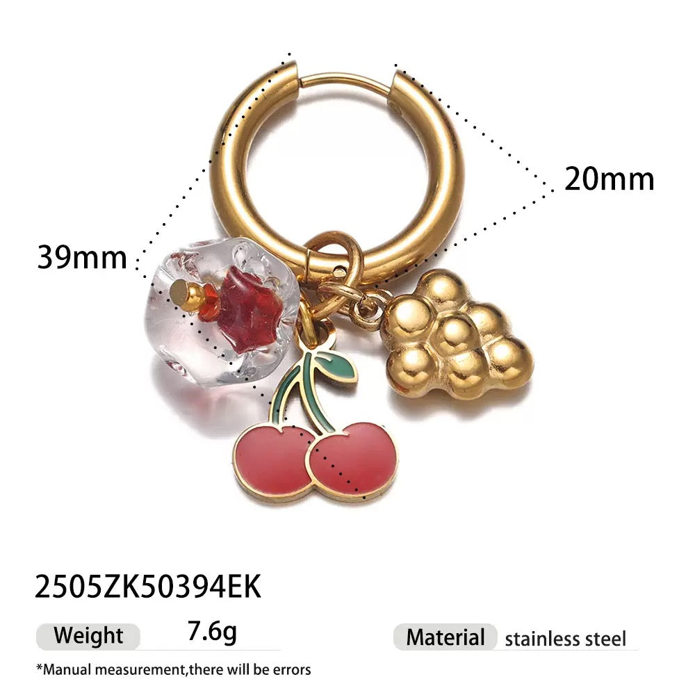 Pink charm ocean earrings