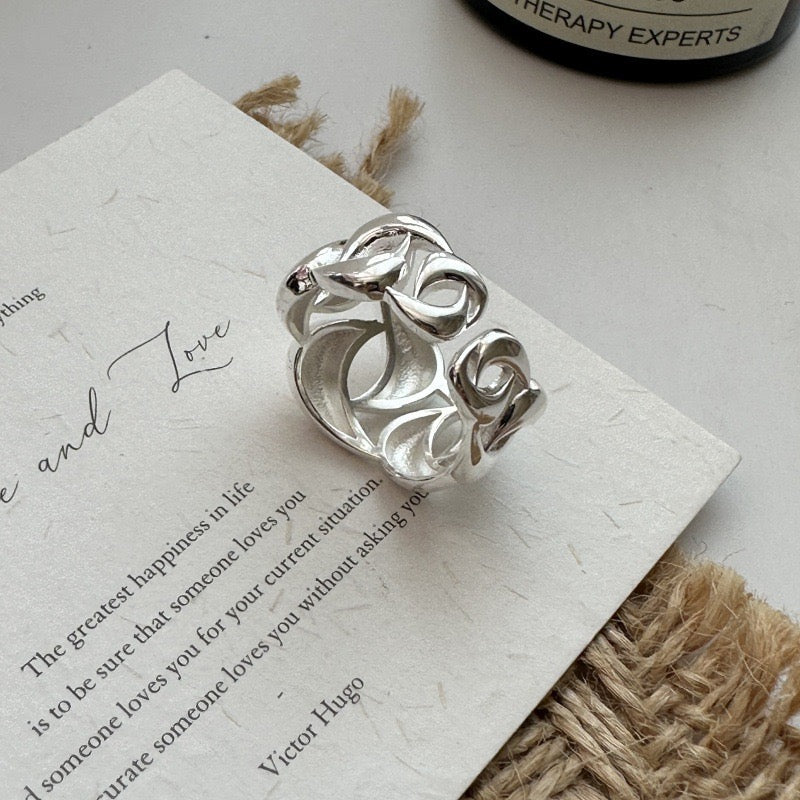 Sterling silver big statement ring