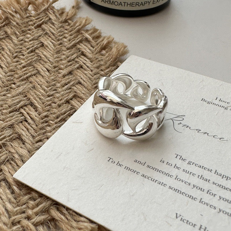 Sterling silver big statement ring