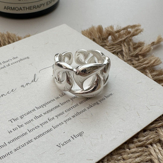 Sterling silver big statement ring