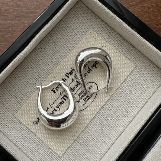 Big U sterling silver hoops