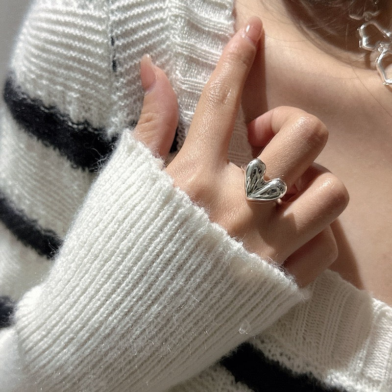 Sterling silver heart ring