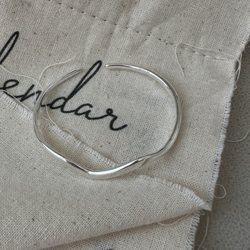 Sterling silver wave bangle