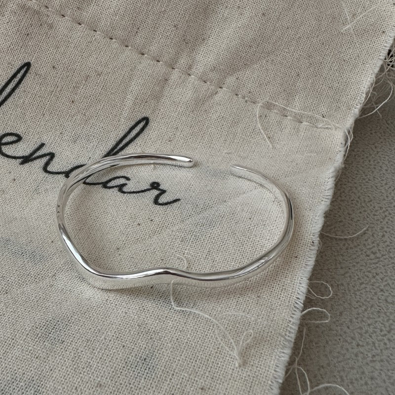 Sterling silver wave bangle