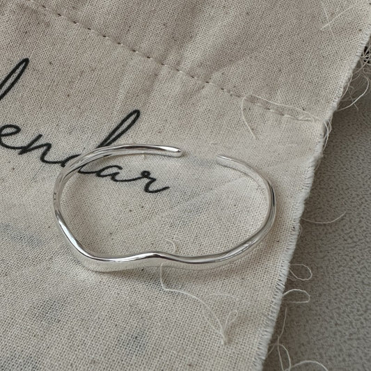 Sterling silver wave bangle