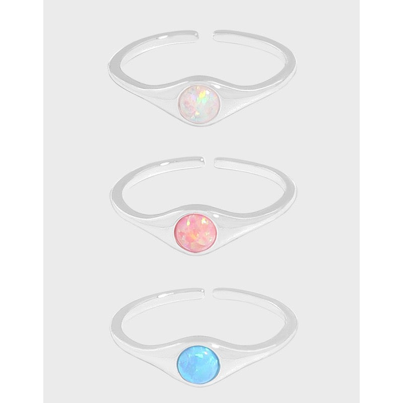 Opal silver ring