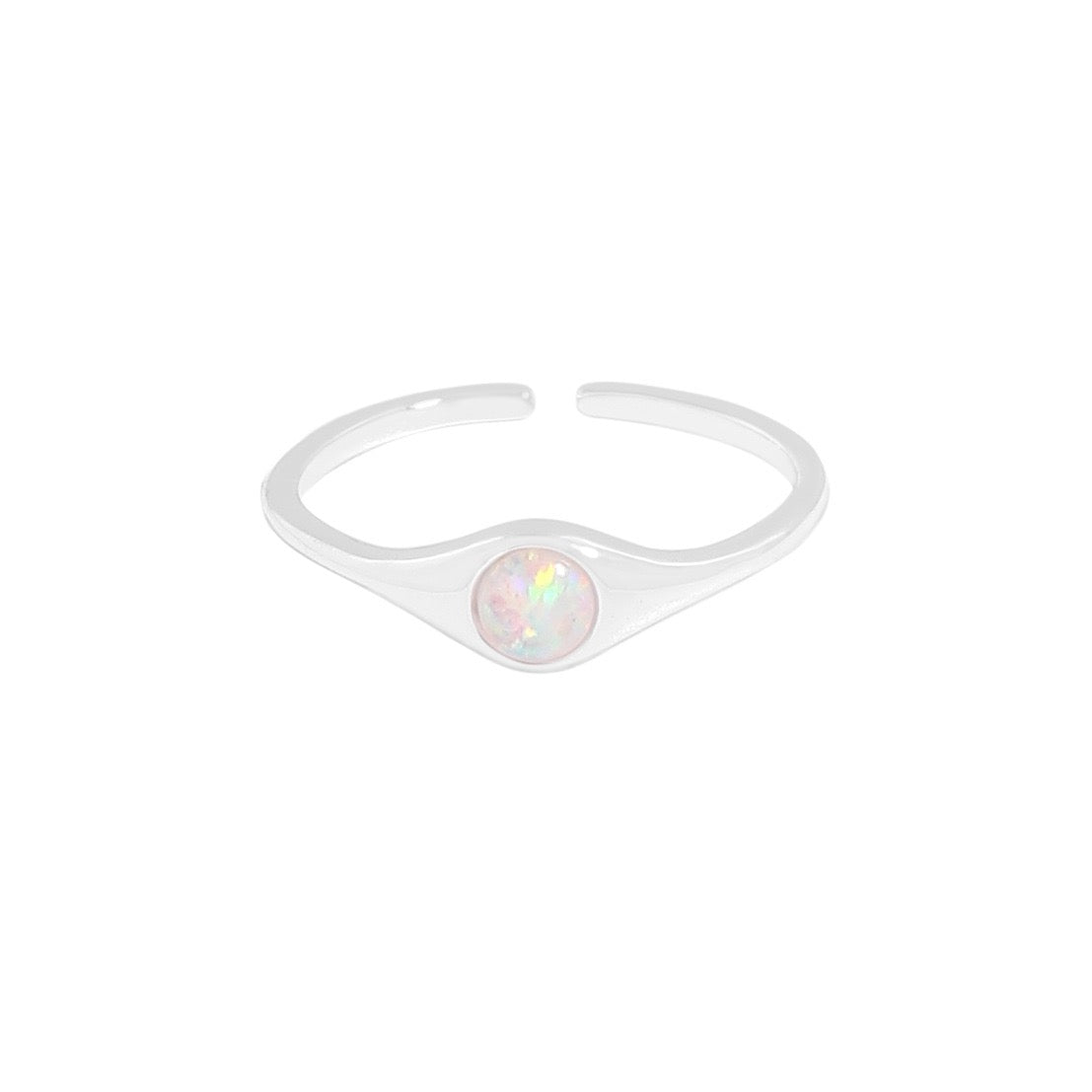Opal silver ring