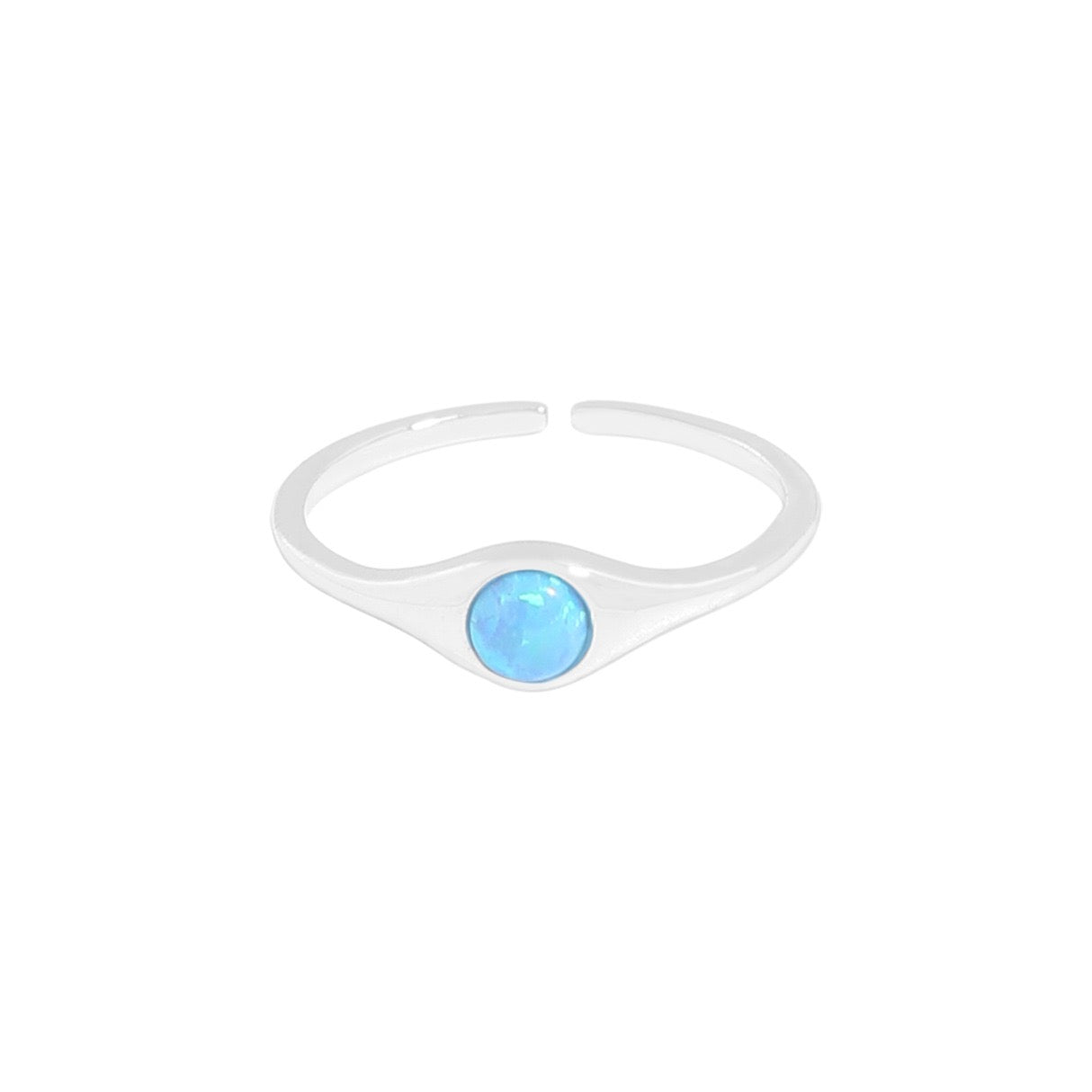 Opal silver ring