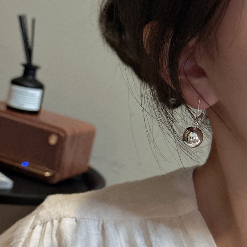 Beady sterling silver earrings