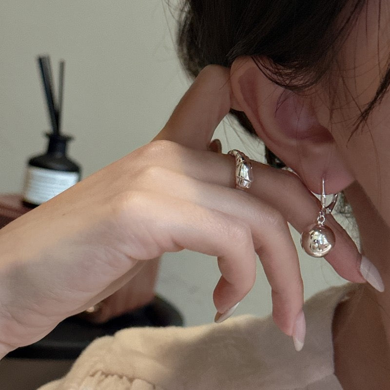 Beady sterling silver earrings