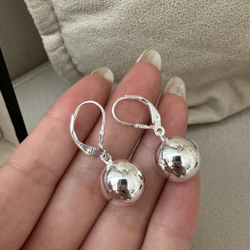 Beady sterling silver earrings