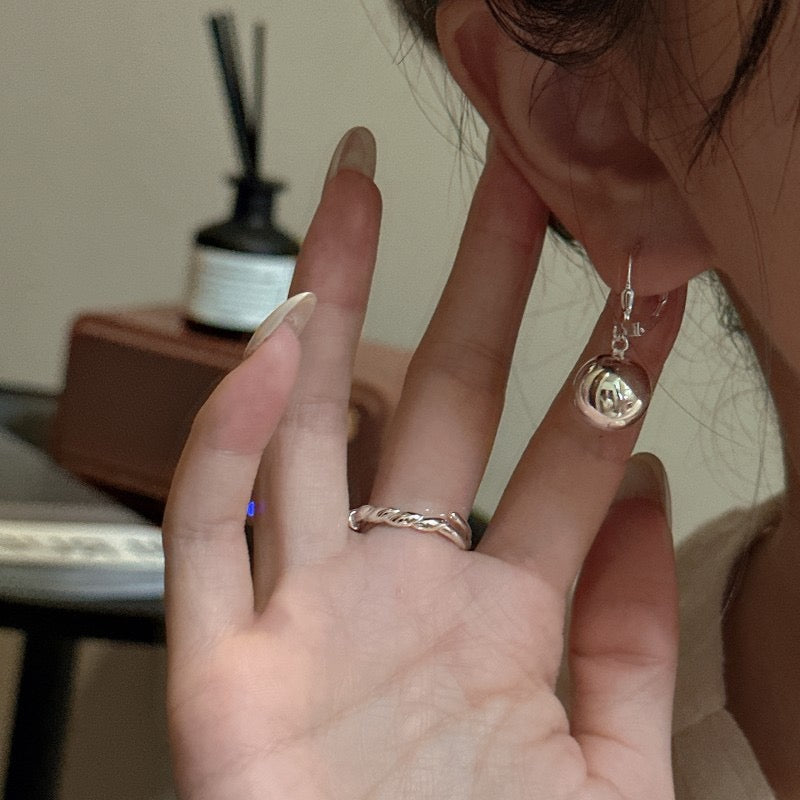 Beady sterling silver earrings