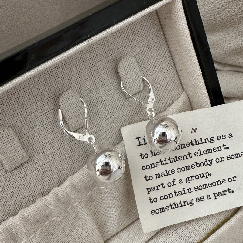Beady sterling silver earrings