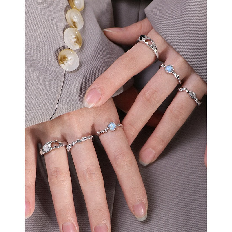 Opal sliver dia ring