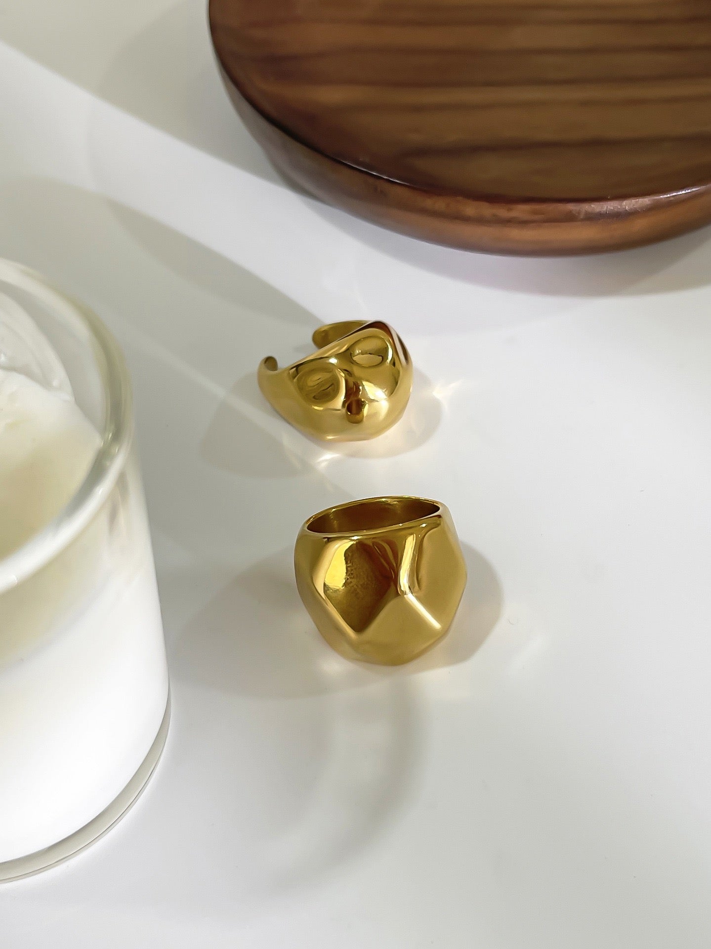 Golden globe statement ring