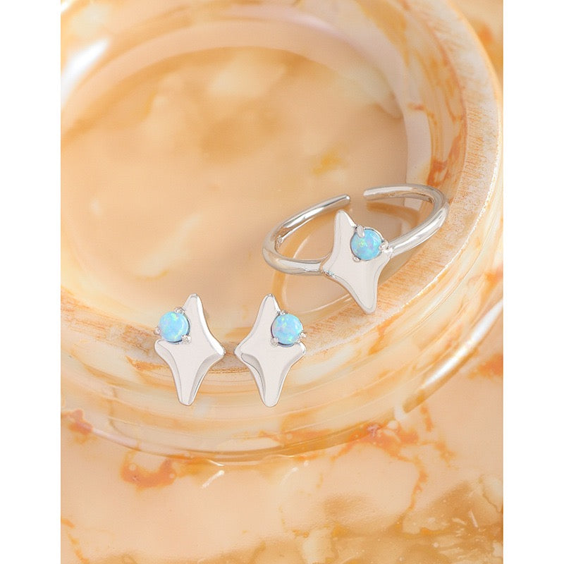 Opal star ring