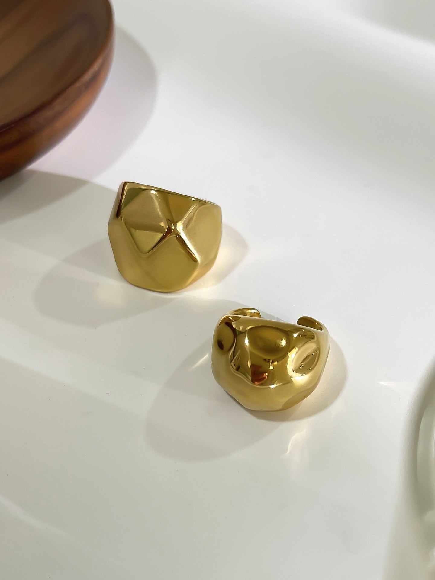 Golden globe statement ring