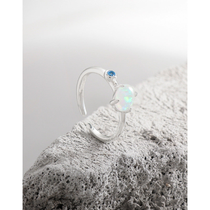 Laura Opal silver ring