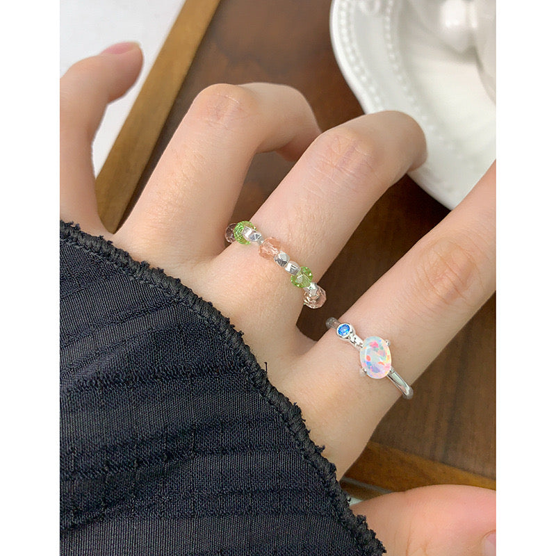 Laura Opal silver ring