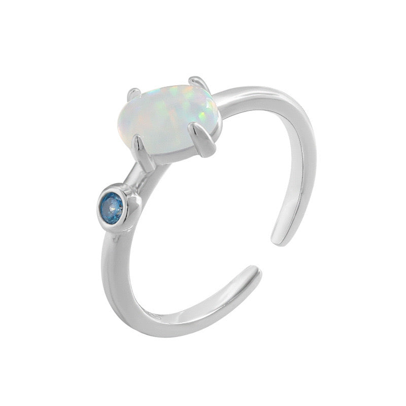 Laura Opal silver ring