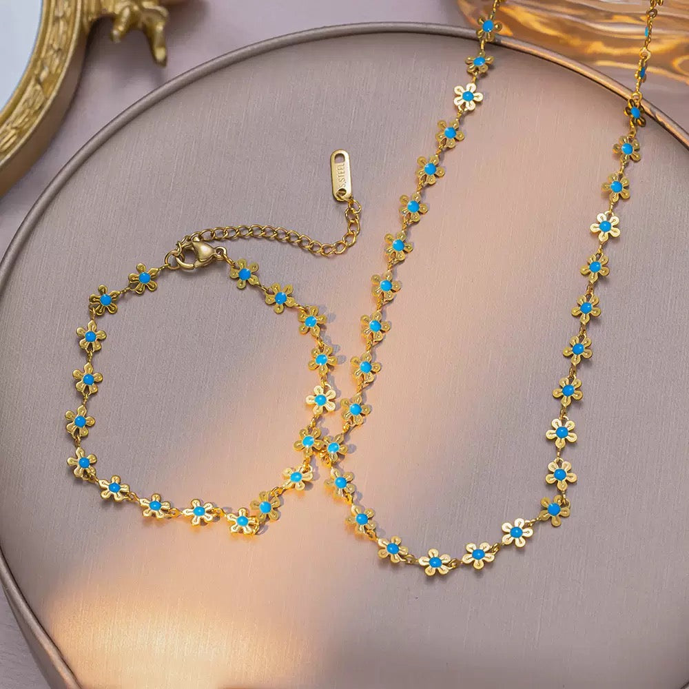 Simon Blue flowers set