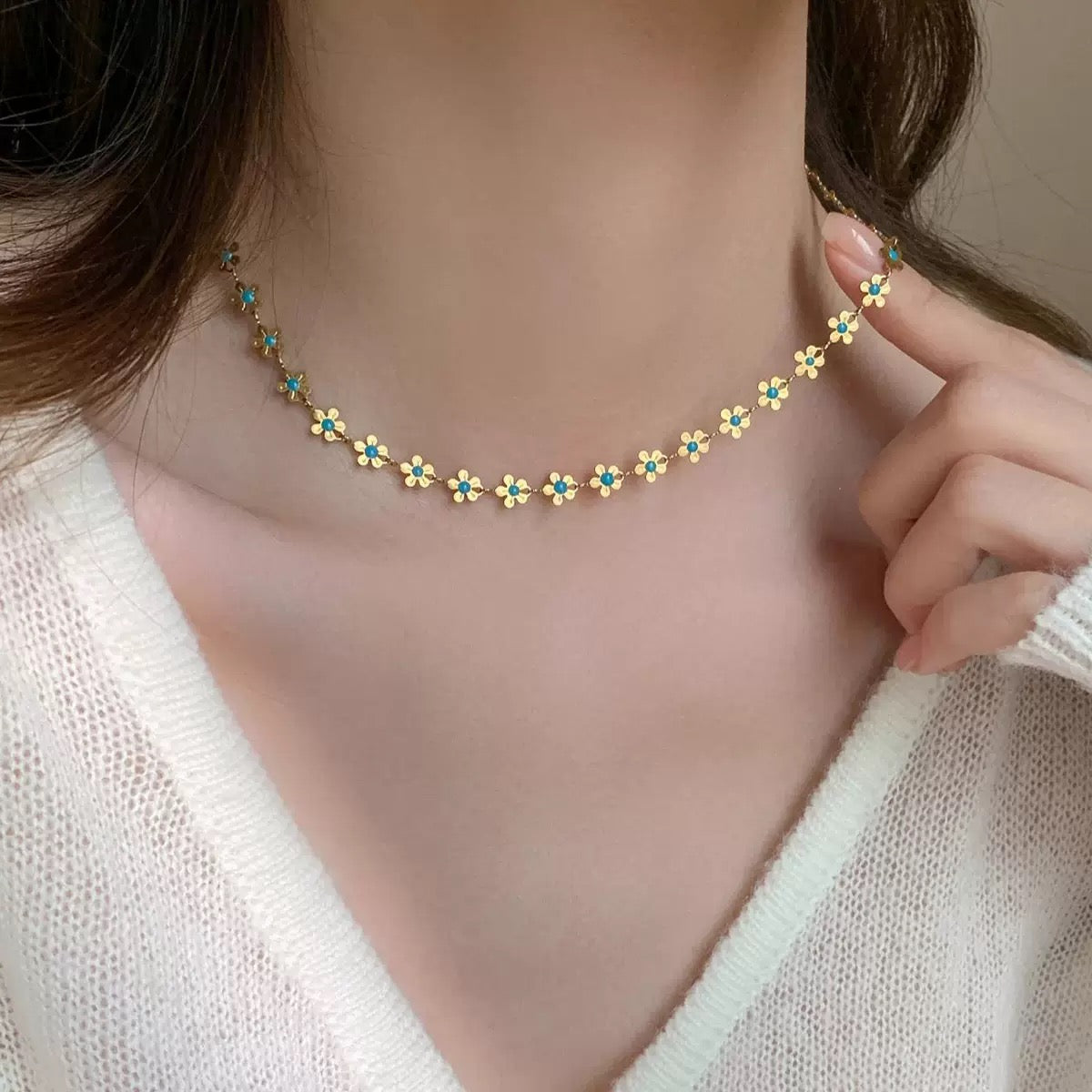 Simon Blue flowers set