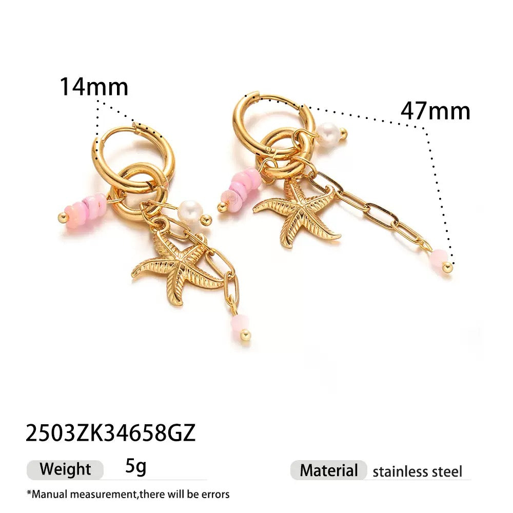 Little ocean charm hoops